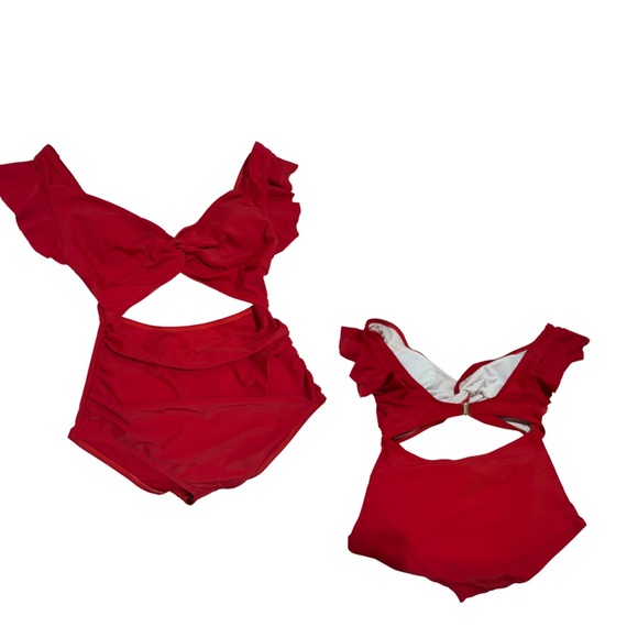 Charmo Red Ruffled One-Piece Cutout Monokini – Size M (NWOT) - Picture 2 of 4
